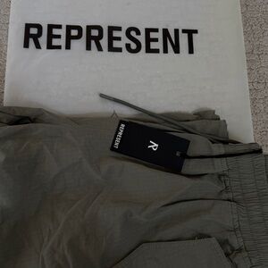 Represent Men's Olive Cargo Drawstring Pants